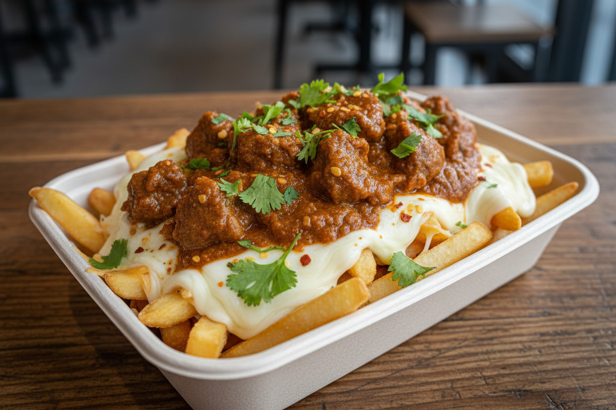 Desi Lamb Birria Loaded Fries