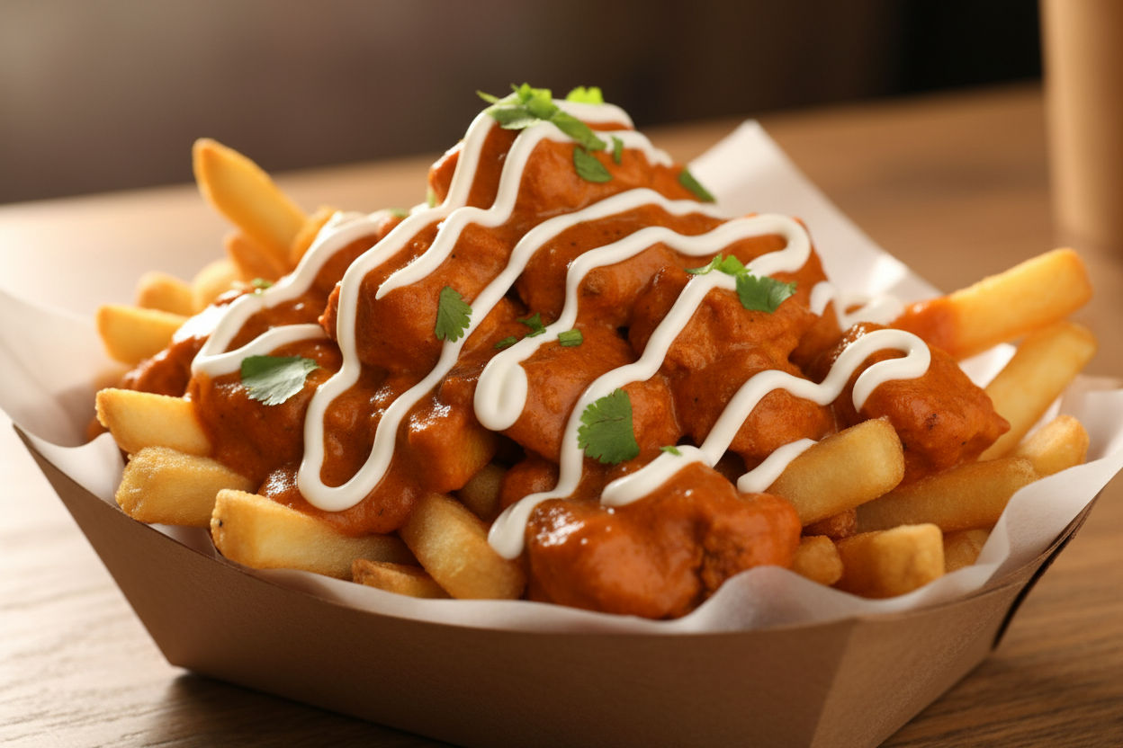 Butter Chicken Loaded Fries